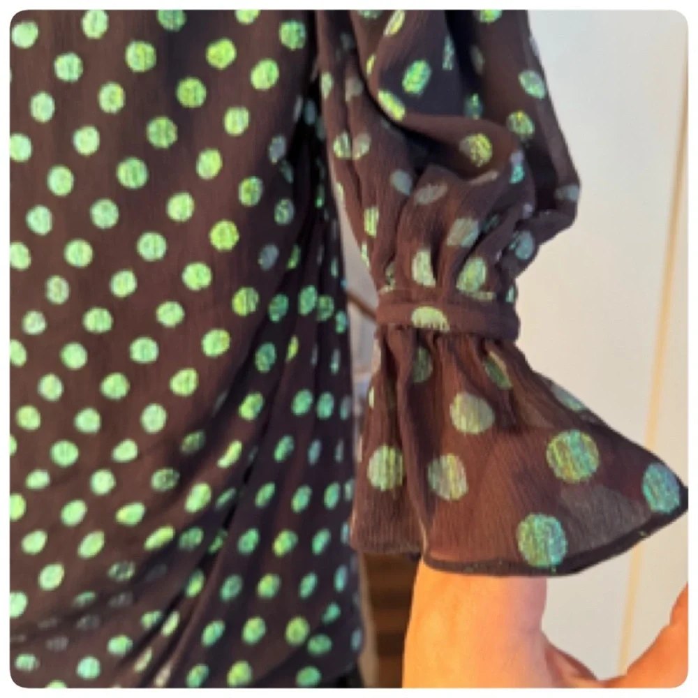 SALONI RINA SILK POLKA DOT MINI DRESS SIZE 8 US - Picture 11 of 16